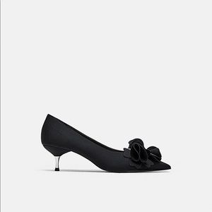 Zara floral appliqué heel shoe